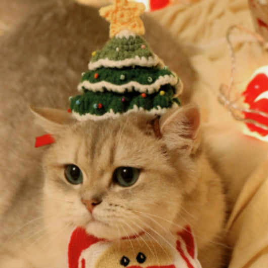 Árbol de Navidad Pequeño con Gorro y Gato Mascota - Image 8