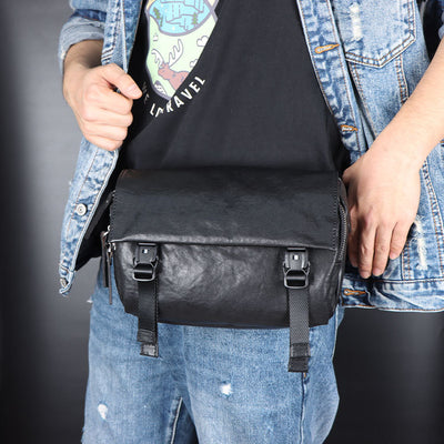 Bolso Casual de Cuero Curtido al Vegetal para Hombre - Image 12