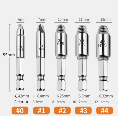 Juego de 5 Extractores de Tornillos de Plástico - Image 5