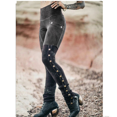 Pantalones de Cintura Alta Rotos con Estampado para Mujer - Image 5