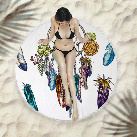 Toalla Redonda de Playa con Flecos Premium - Image 43
