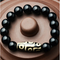 Pulsera de Ágata Negra Natural Étnica - Cuentas Nueve Ojos Unisex