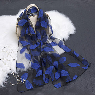 Pañuelo de Seda Estampado Flores Huecas - Diseño Elegante y Versátil - Image 21