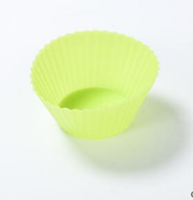 Six colorful silicone cupcake liners in red, blue, hot pink, yellow, pink, and lime green on a white background. - Image 7
