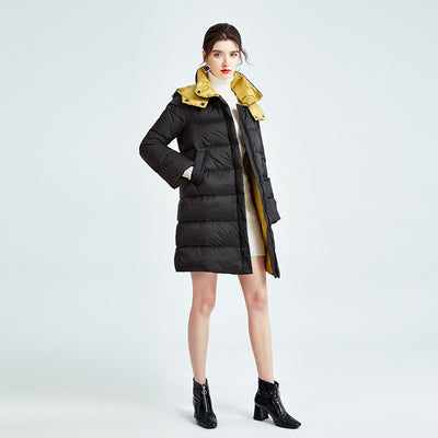 Chaqueta de Plumas de Pato Blanco con Cuello Alto - Image 3