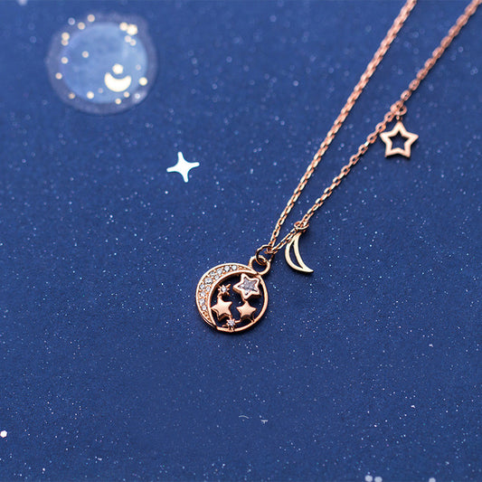 Collar de Plata 925 con Estrella y Luna para Mujer - Image 2