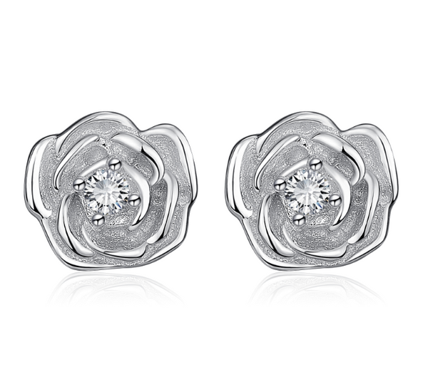 Aretes de Plata 925 Forma Rosa