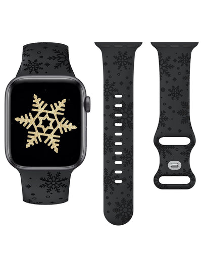 Correa de Reloj Navideña con Grabado Láser de Copo de Nieve en Silicona Texturizada - Image 9