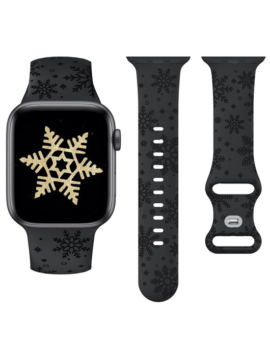 Correa de Reloj Navideña con Grabado Láser de Copo de Nieve en Silicona Texturizada - Image 9
