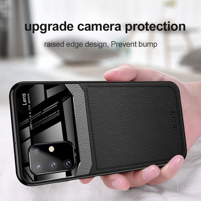 Funda Samsung S20 Cuero con Vidrio Templado - Protección Antichoque Premium