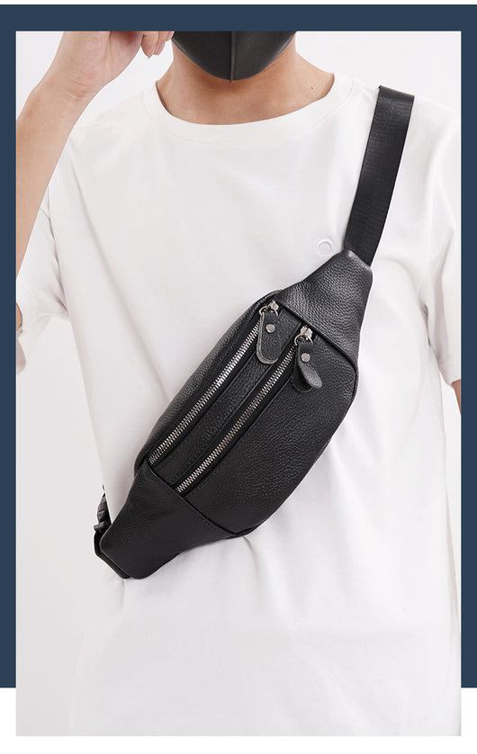 Riñonera Deportiva de Cuero Genuino para Hombre, Bolsa Invisible para Correr - Image 13