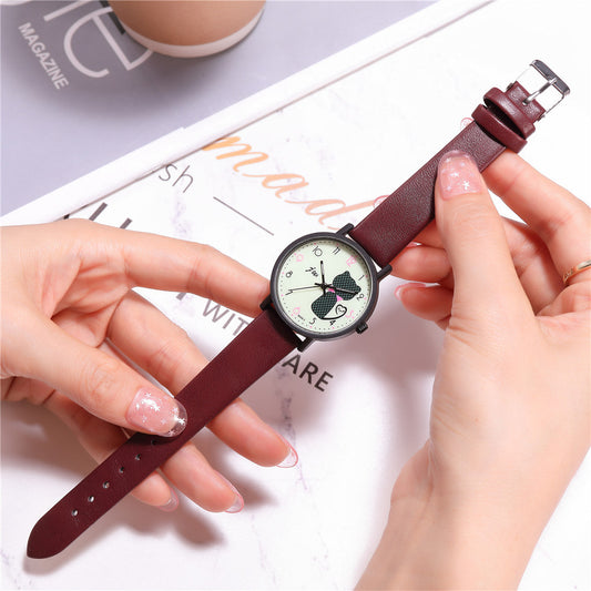 Reloj de Pulsera Casual para Mujer - Diseño Gatito Adorable