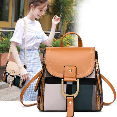 Mochila Cuadriculada para Mujer: Bolsa Escolar y de Viaje - Image 19