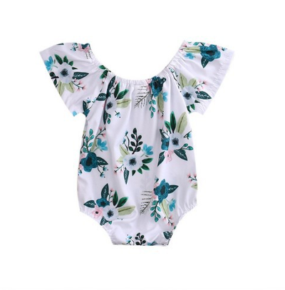 Mono para Bebé Niña con Mangas Trompeta Floral - Conjunto de Verano 0-24 Meses