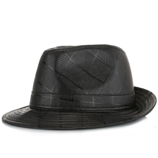 Sombrero de Ala Ancha Tartán con Textura PU - Colección Otoño Invierno