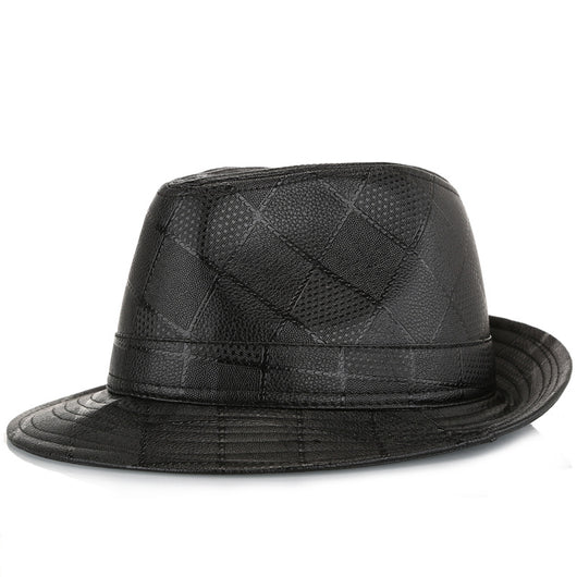 Sombrero de Ala Ancha Tartán con Textura PU - Colección Otoño Invierno