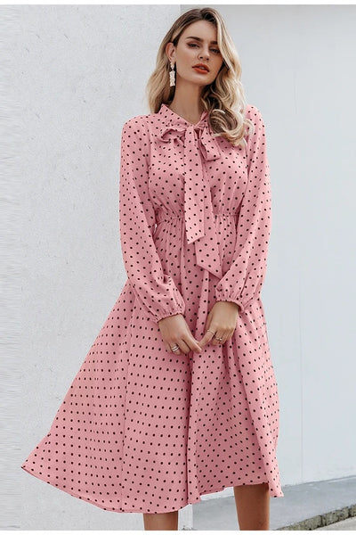 Vestido Rosa con Lunares para Mujer - Image 4