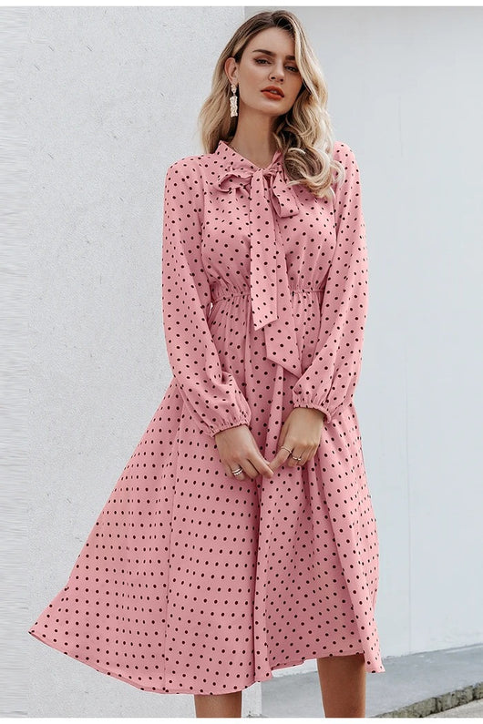 Vestido Rosa con Lunares para Mujer - Image 4
