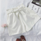 Shorts Coreanos de Cintura Alta con Moño - Pantalones Anchos Efecto Reductor