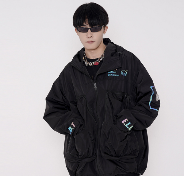 Chaqueta de Trabajo para Hombre con Letras Reflectantes Láser