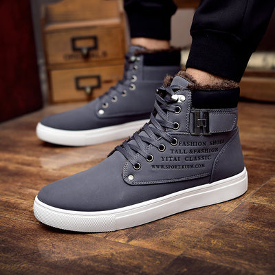 Botas de Invierno para Hombre con Forro Cálido - Zapatos de Cuero y Lona Premium - Image 3