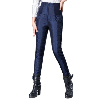 Pantalón Acolchado Cintura Alta para Mujer - Abrigo Térmico de Algodón