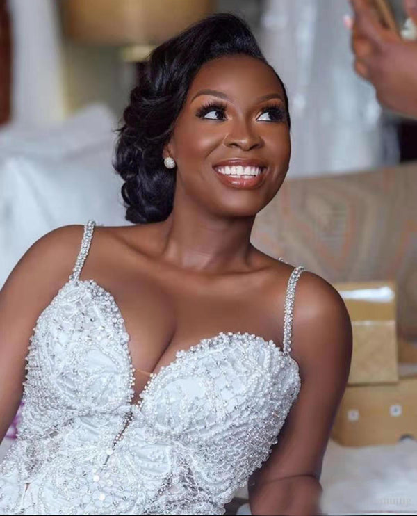 Vestido de Novia Sirena Africano con Encaje Calado