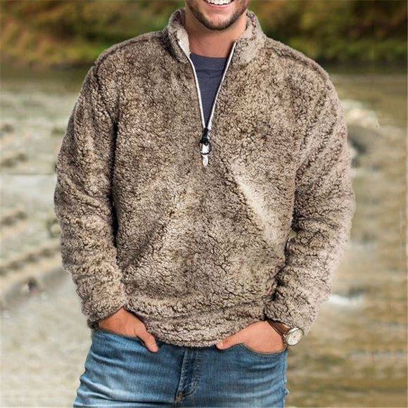 Abrigo Casual Hombre Grueso Oversize Liso Cálido