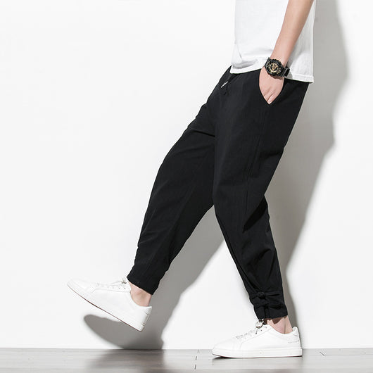 Pantalones Deportivos Hombre Algodón Lino Estilo Asiático - Image 13