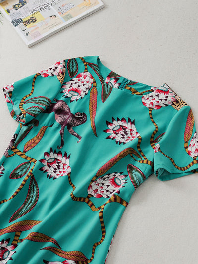 Vestido Animal Print con Volantes - Image 5