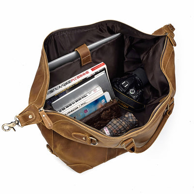 Bolsa de Viaje Grande en Cuero Crazy Horse - Capacidad Máxima - Image 6