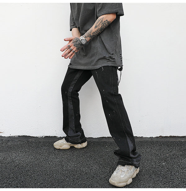 Pantalón Denim Reconstruido con Efecto Salpicado