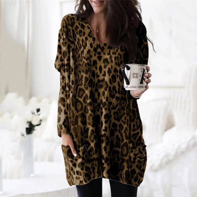 Blusa Casual Estampado Leopardo de Manga Larga para Mujer - Image 8