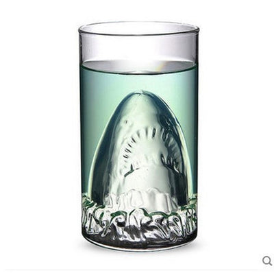 Vaso de Vidrio Doble Capa con Diseño Tiburón - Ideal para Vino, Café y Bebidas - Image 3