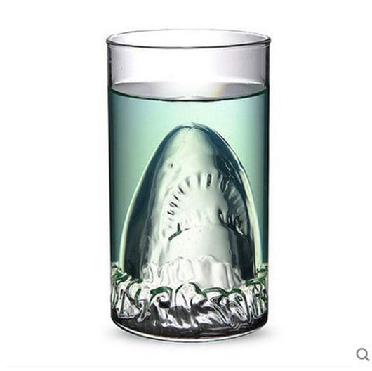 Vaso de Vidrio Doble Capa con Diseño Tiburón - Ideal para Vino, Café y Bebidas - Image 3