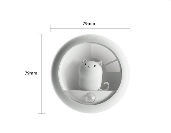 Lámpara Nocturna LED con Sensor de Movimiento - Diseño Gato Adorable