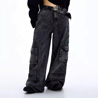 Pantalones Vaqueros Estilo Vintage Americano con Costuras de Diseño - Image 4