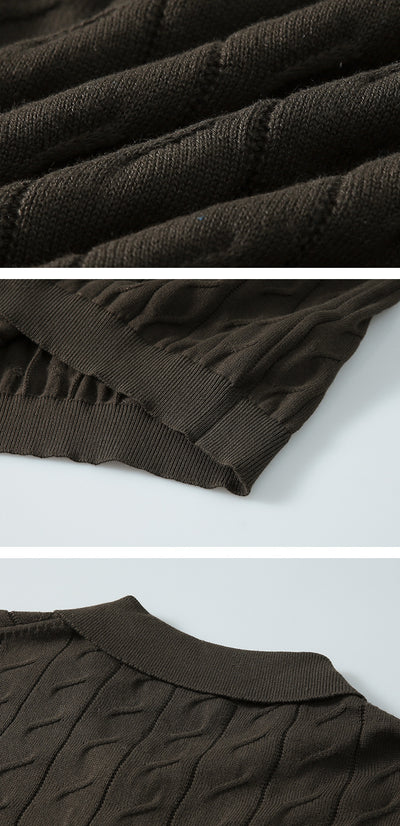 Polo Tejido Manga Corta Hombre - Cuello Fino Fit Relajado - Image 13