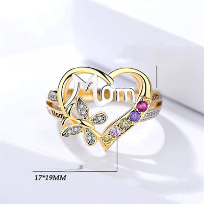 Anillo Ajustable para Mamá con Corazón y Mariposa - Regalo Día de la Madre - Image 4