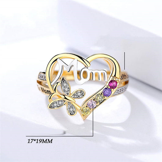 Anillo Ajustable para Mamá con Corazón y Mariposa - Regalo Día de la Madre - Image 4
