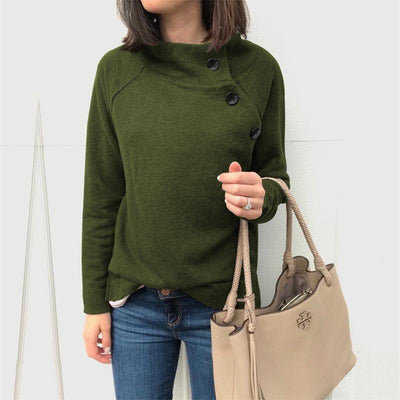 Blusa Clásica de Cuello Redondo con Botones y Mangas Largas - Image 18