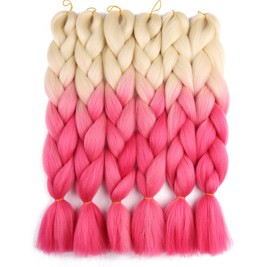 Peluca Trenzas Jumbo Degradado Negro - Fibra de Seda Resistente al Calor - Image 3