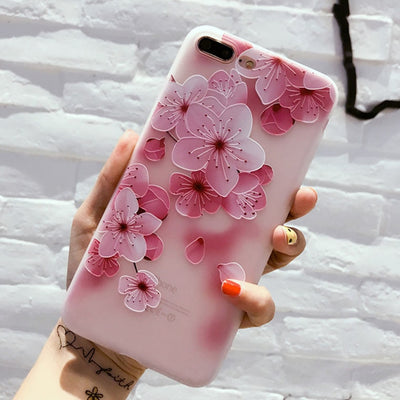 Funda Protectora TPU Blanca Mate con Relieve de Aves y Flores - Image 5