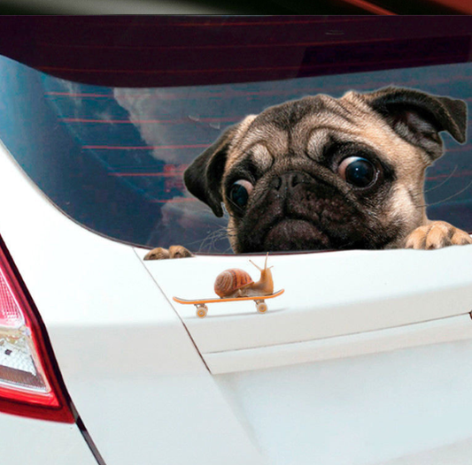 Adhesivo 3D para Auto - Caracol Pug Divertido - Image 2