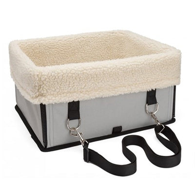 Double layer thickened waterproof dog car seat pad with grey camouflage exterior and plush cream-colored lining. - Image 12