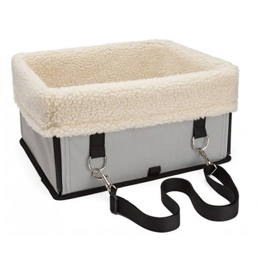 Double layer thickened waterproof dog car seat pad with grey camouflage exterior and plush cream-colored lining. - Image 12