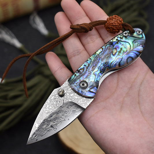 Cuchillo Plegable Damasco Compacto de Bolsillo