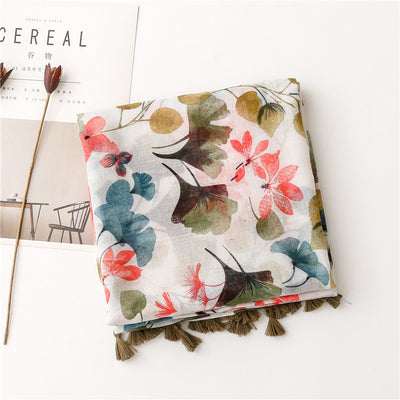 Pañuelo de Seda Estampado Flores Vintage para Mujer - Image 6