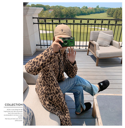 Abrigo Largo de Lana Estampado Leopardo para Invierno Mujer - Image 10