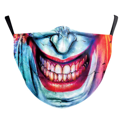 Red textured Halloween face mask with a grotesque skin design, prominent nose, and open mouth, featuring black ear loops. - Image 9